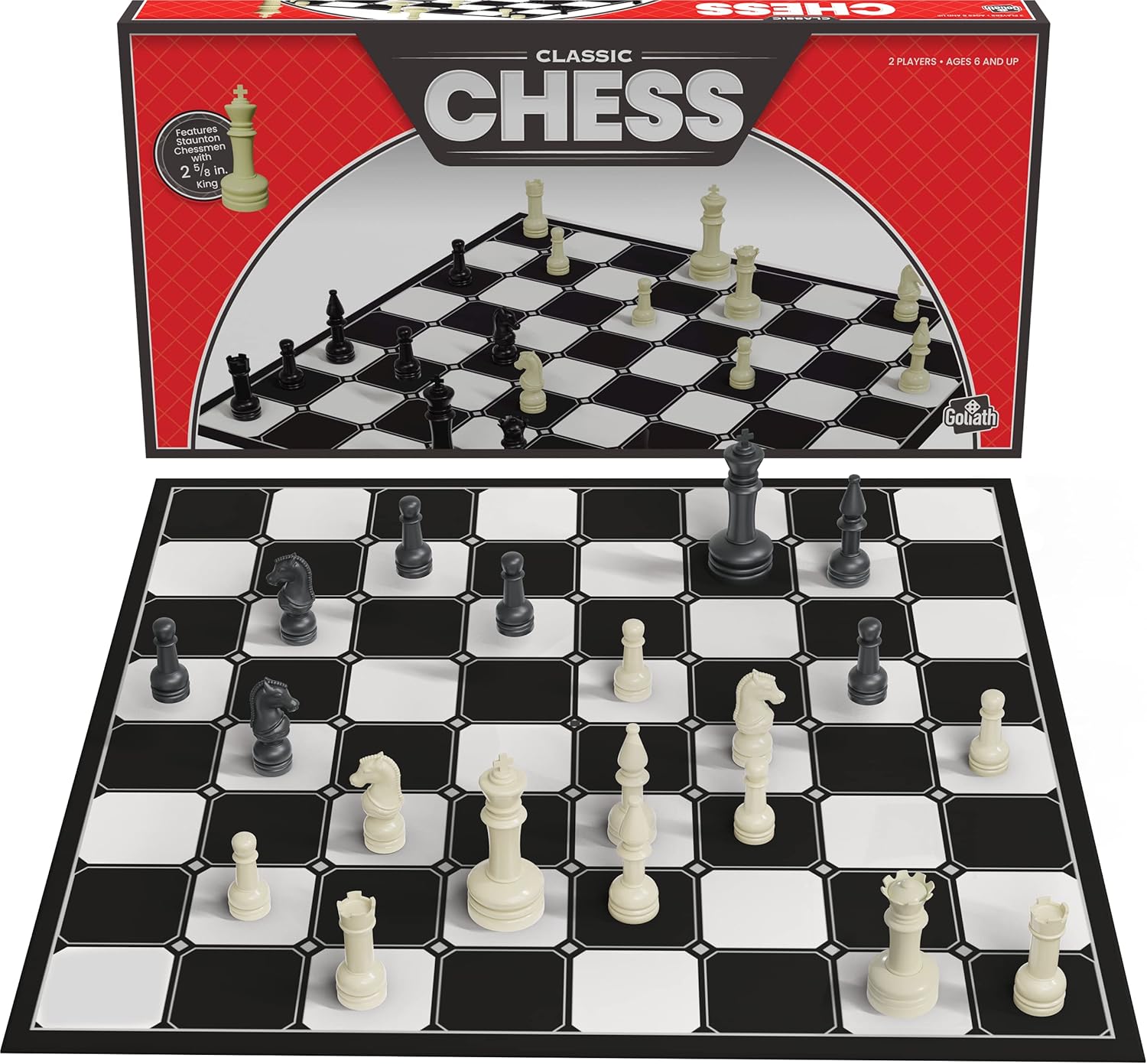 Chess with Folding Board and Full Size Chess Pieces (Amazon Exclusive) by Goliath
