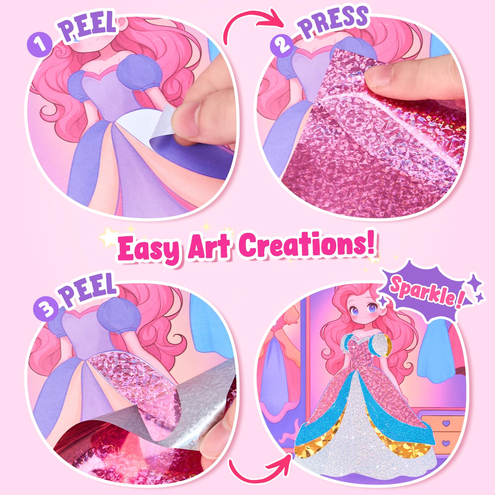 JoyCat Libri da colorare con acqua, Attività artistiche e creative, Arte senza disordine Principessa per bambini 4-8 anni, Kit e forniture creative, Attività fai-da-te, Regali per ragazze e ragazzi