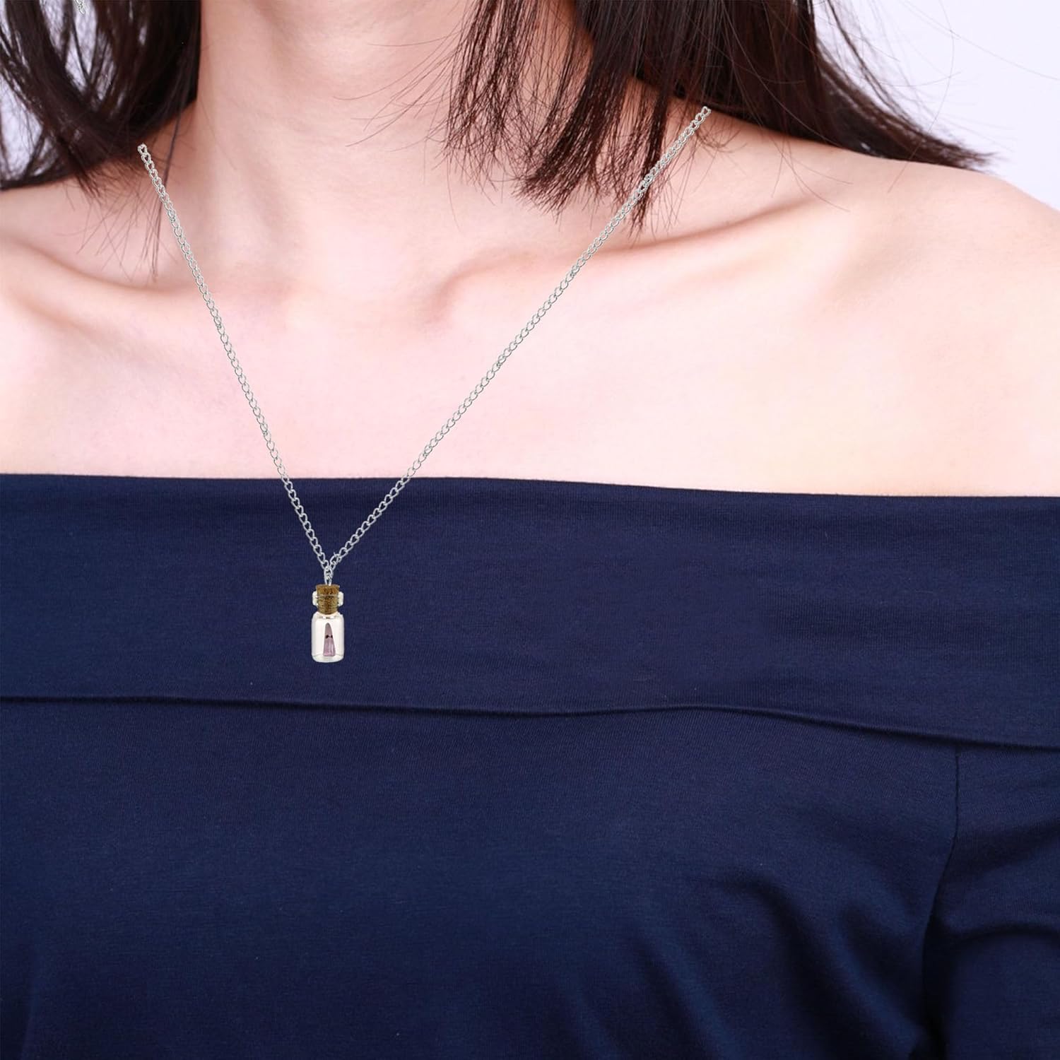 Anmpab Adopt A Ghost Necklace Glow In The Dark Ghost In A Bottle Necklace Halloween Jewelry for Women Spooky Halloween - Image 2