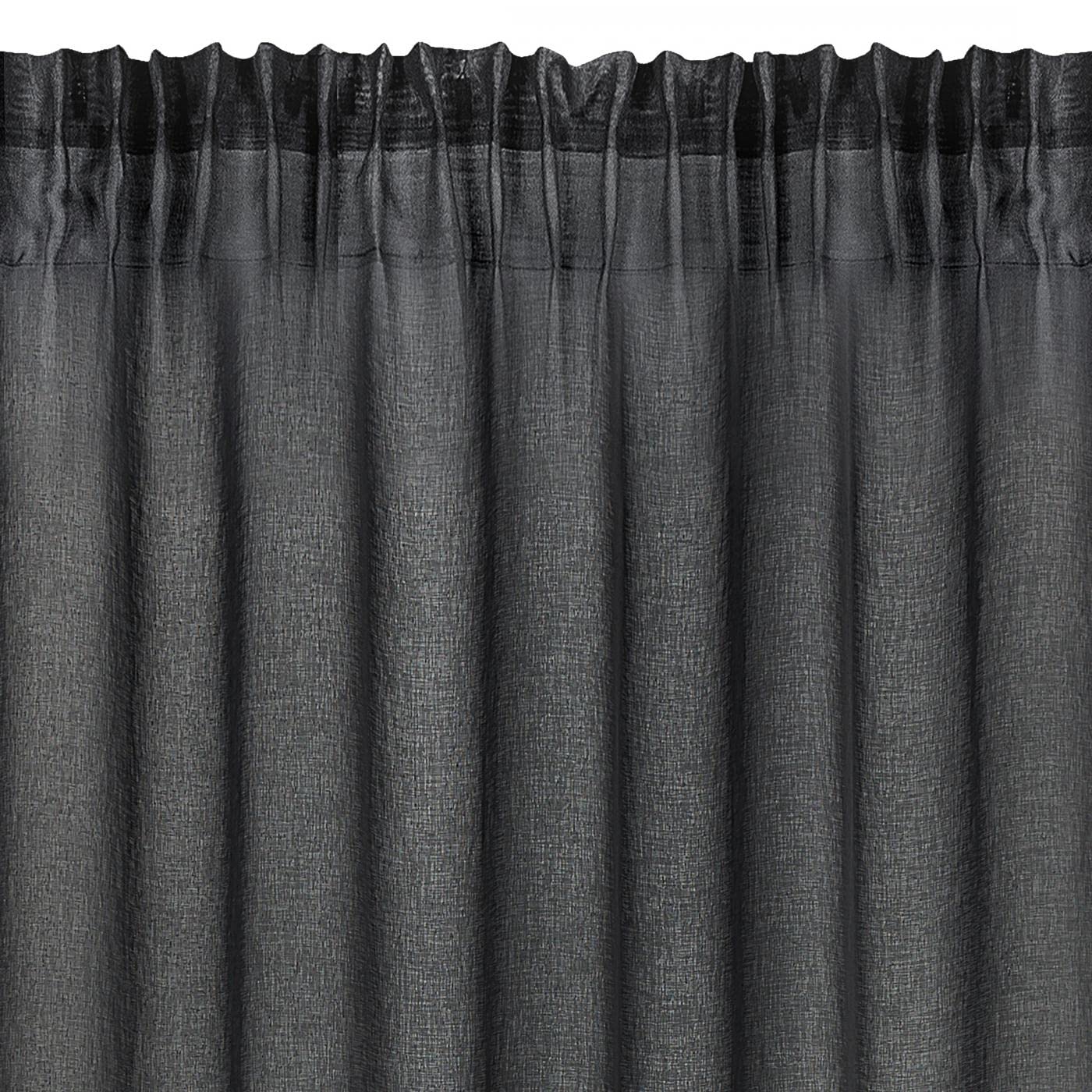 Eurofirany Dolly Rideau Gothique, Rideau Voilage Ruban à Volants, Rideau Transparent avec Galon Fronceur - 1 unité, Rideau de Fenêtre, pour Chambre à Coucher, Salon, 140x250 cm, Noir