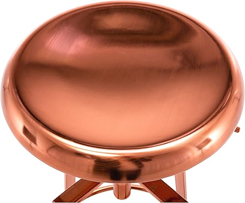 Miniatura 7 de Taburete de bar industrial ajustable, juego de 2 taburetes de bar giratorios redondos de metal, altura de mostrador, silla de bar con marco de metal