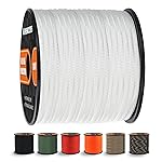 WEREWOLVES 650lb Paracord/Parachute Cord - 9 Strand Paracord Rope - 100\', 200\' Spools of Parachute Cord, Type III Paracord for Camping, Survival (White, 100 Feet)
