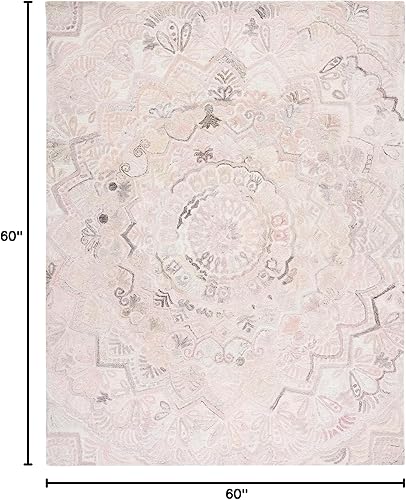 Miniatura 2 de SAFAVIEH Marquee Collection - Alfombra de área de 10 x 14 pies, beige y marfil, lana de medallón de mandala hecha a mano, ideal para zonas de alto