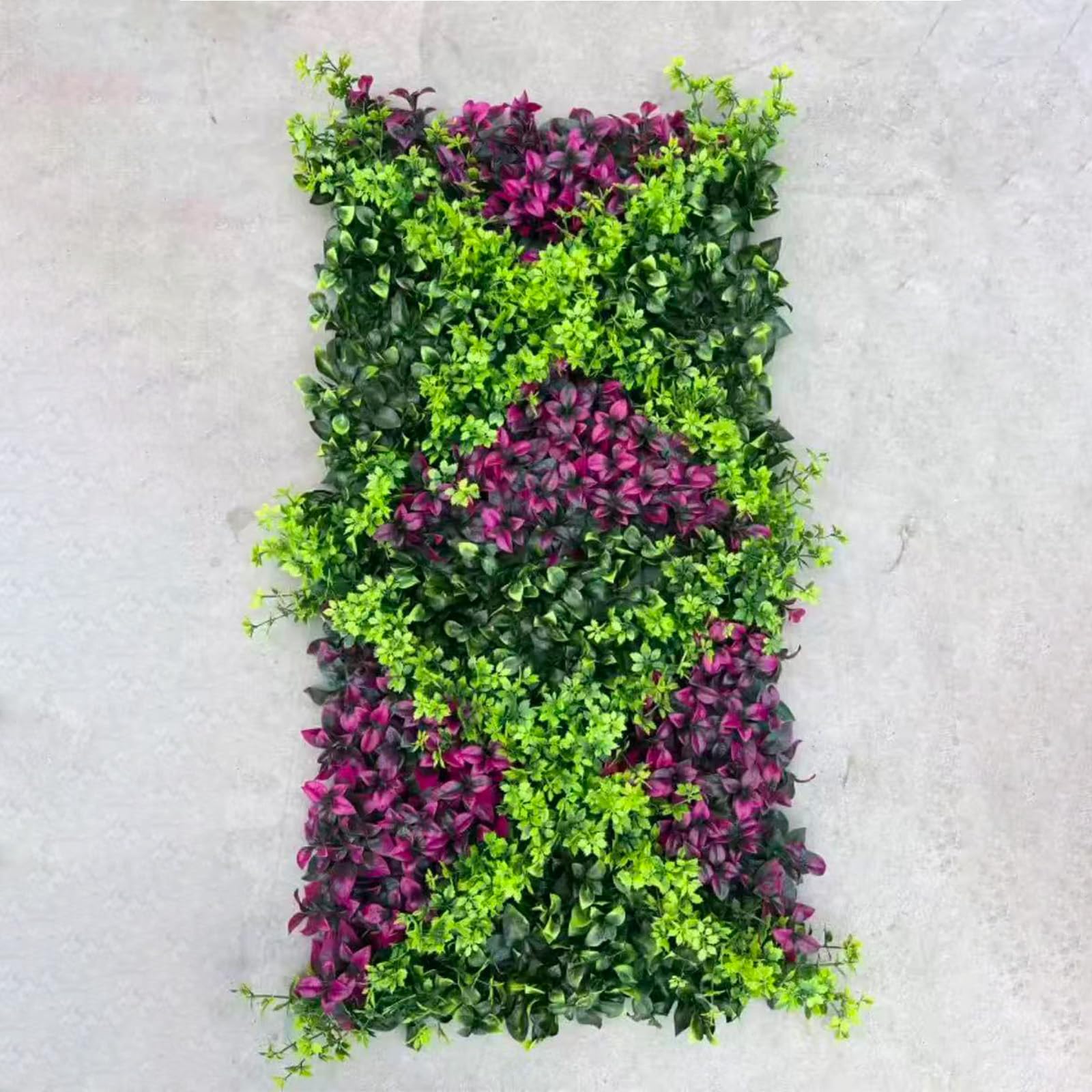Generisch Künstliches grünes Wandpaneel 50 cm x 100 cm für den Innen- und Außenbereich. Kunstpflanzen-Wandpaneele mit realistischem Grün für Haus, Garten, Büro, Geschäft, Café, Hochzeit (L)