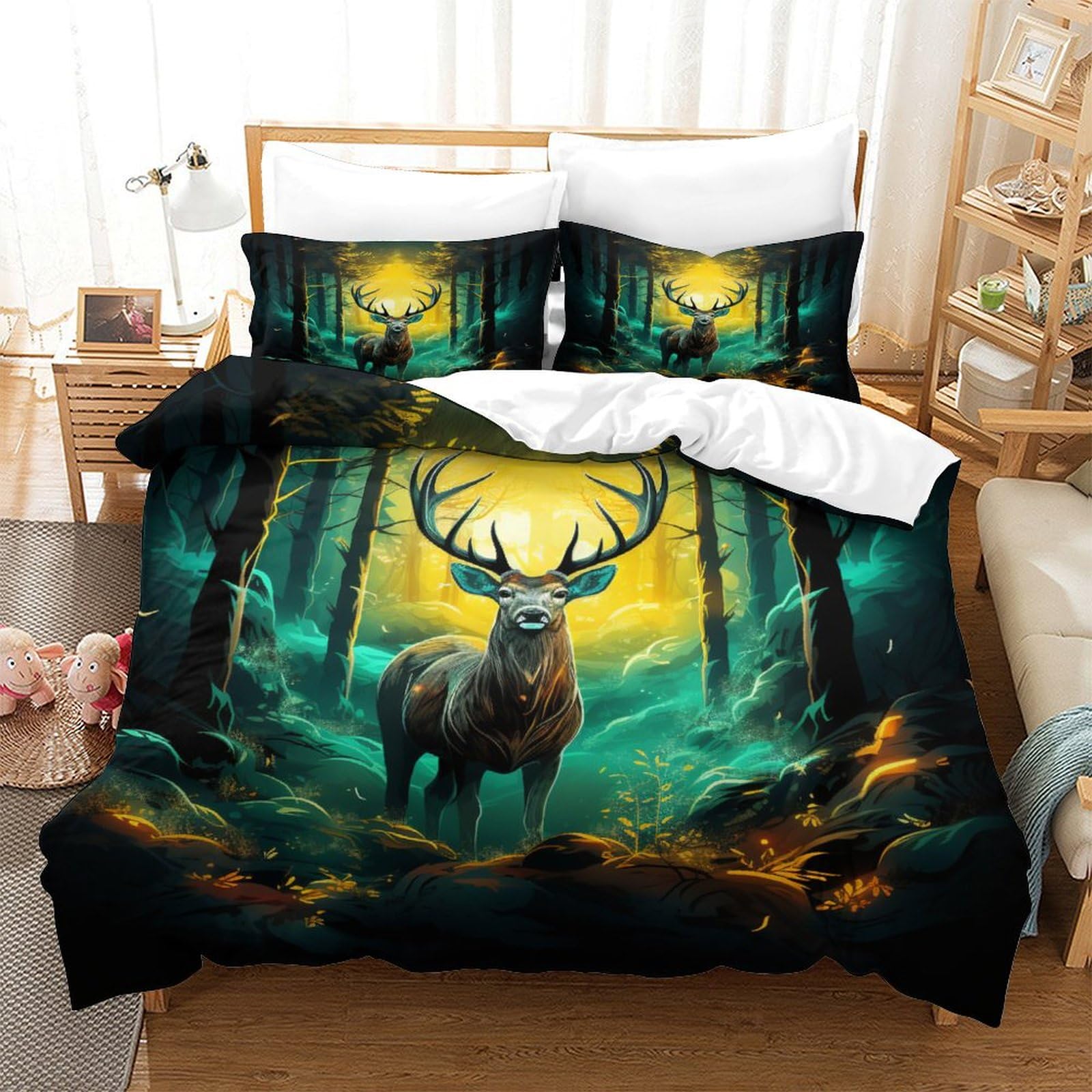 Stampato in 3D Pronipote tibetano Copertina Stampata Microfibra Disegnata Set Di Biancheria Da Letto Cura Facile Con 2 Federe,Double（200x200cm）, Per Ragazzi Adulti