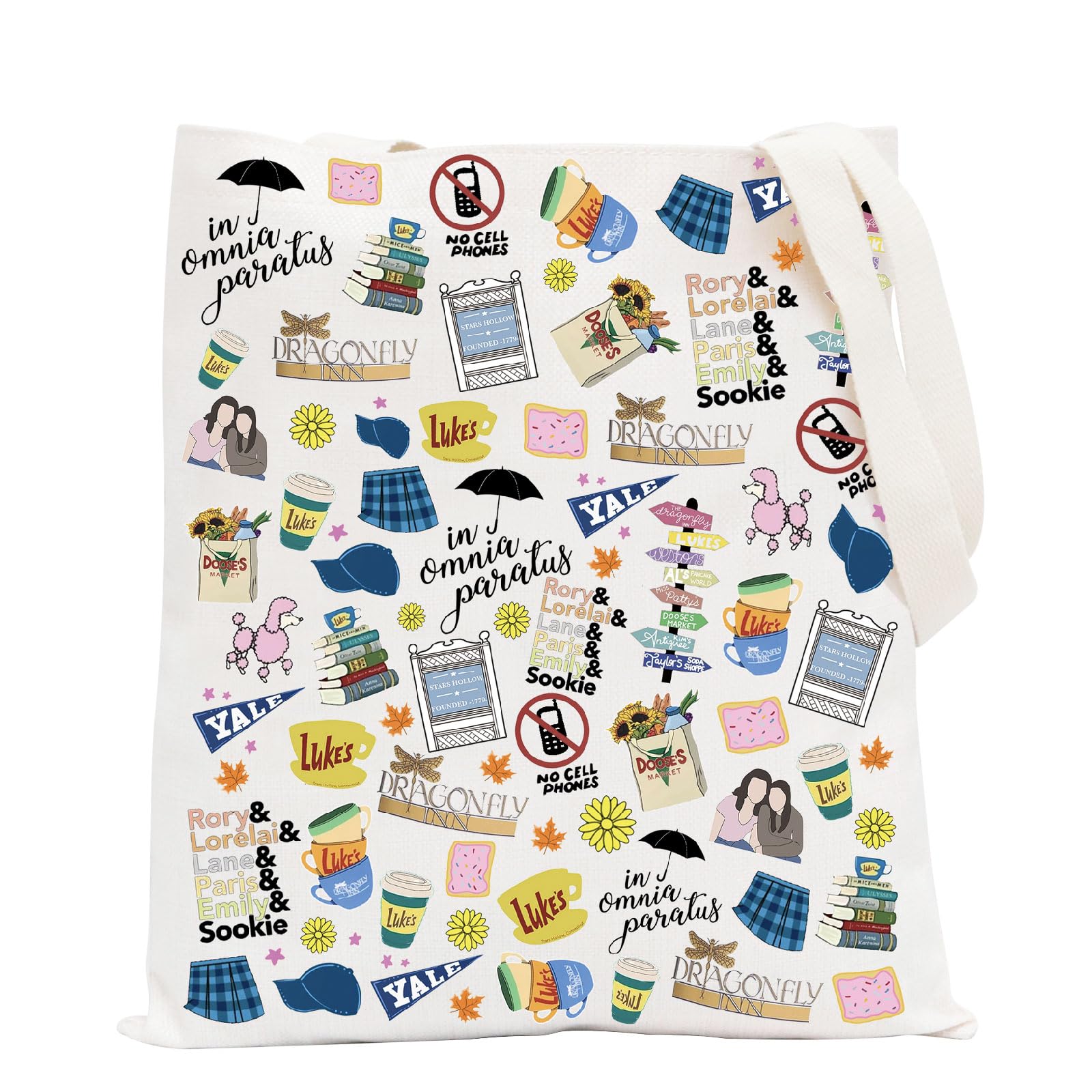 POFULL TV Show Inspired Merchandise Luke’s Fans Tote Bag Gifts for Mom Daughter Friend