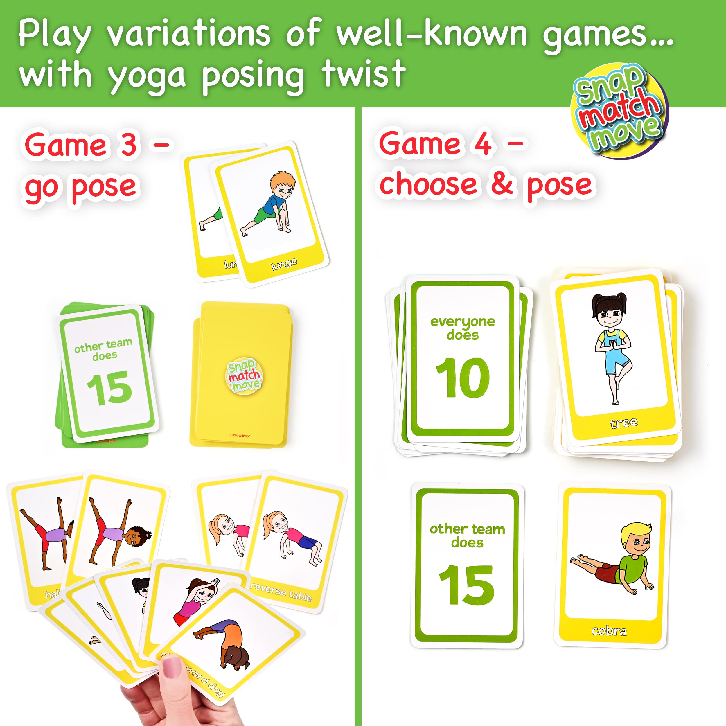 Tarjetas de yoga para niños: equipo de ejercicio tranquilo para niños y tarjetas de ejercicio relajantes, juegos de pretzels de yoga con tarjetas de memoria conscientes, juego y Go Fish 4