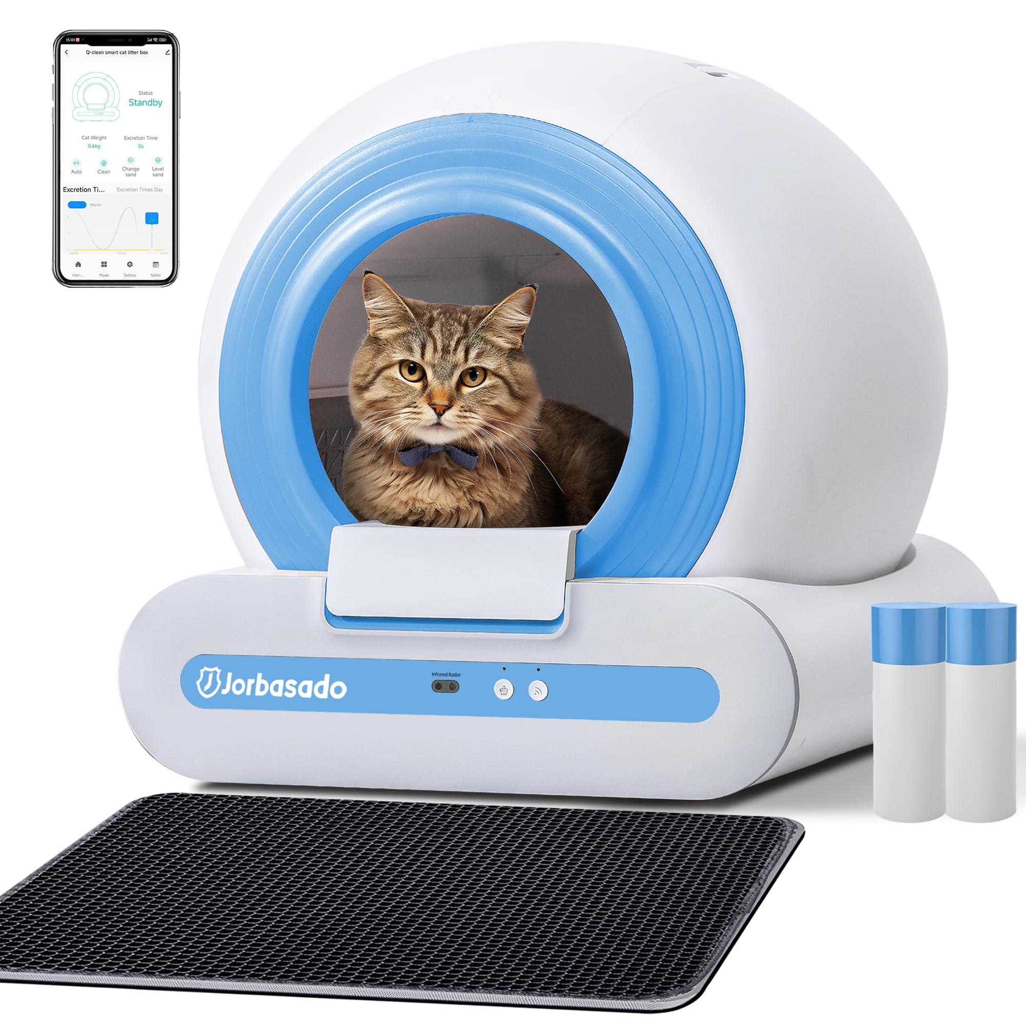 2025 Advanced Self Cleaning Cat Litter Box Odor Control Automatic Litter Box Smart Design App Control Easy to Clean for Multiple Cats Families