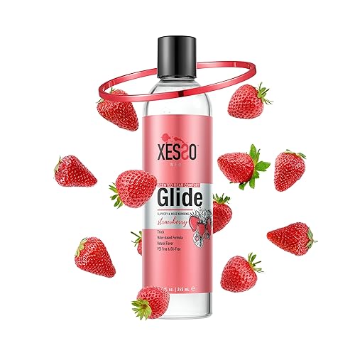 XESSO Strawberry Anal-Ease Lube 8.3 fl oz, Water-Based Backdoor Relax Desensitizing Gel for Men Women Couples, Rear Comfort Lube Made in US, Discreet Packaging - Fresh Strawberry - 8.3 Fl Oz (Pack of 1)