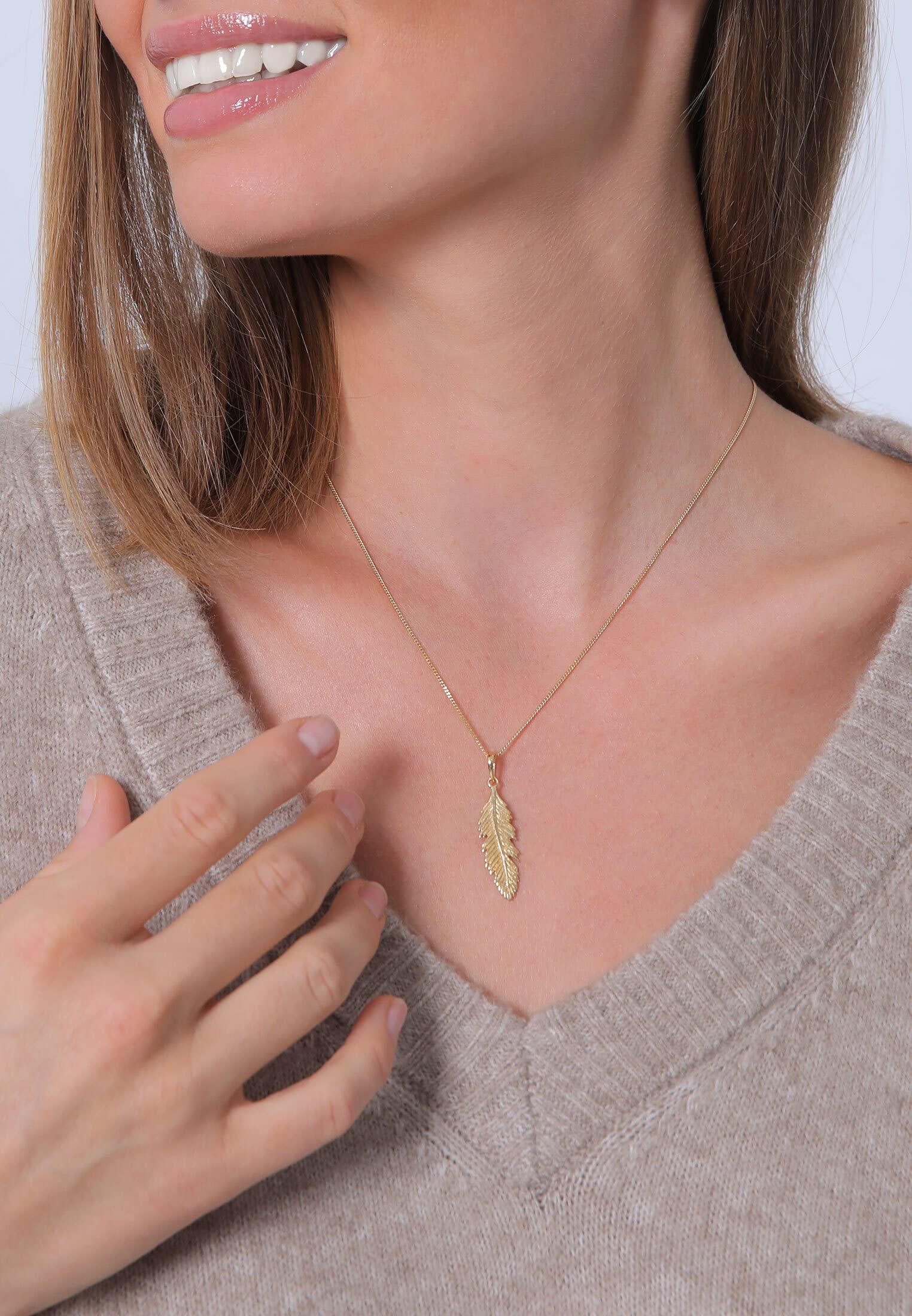 Elli Collar Mujer Colgante Pluma Juguetón en Plata Esterlina 925