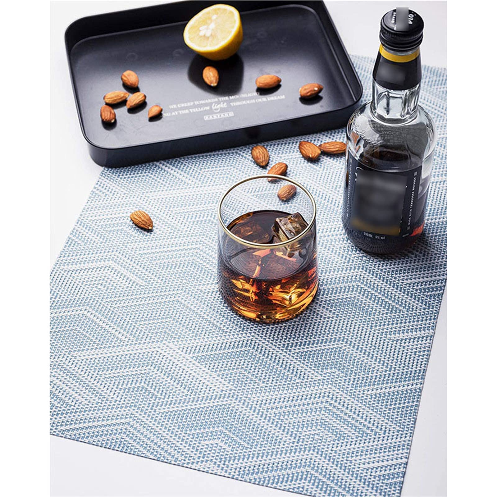 Juego de 8 manteles Individuales, salvamanteles Individual PVC para restaurantes, Ideales para decoración de la Mesa de la Cocina, Antideslizante y Lavable, 45cmx30cm, Brown