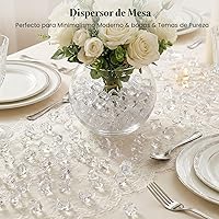 Vista 4 de DomeStar - Rocas de hielo falsas, 150 piezas de cristales acrílicos, rocas transparentes, jarrón de diamantes de plástico, centro de mesa Navidad