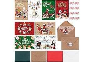 64 Sets Christmas Dog Happy Holidays Cards with Envelopes