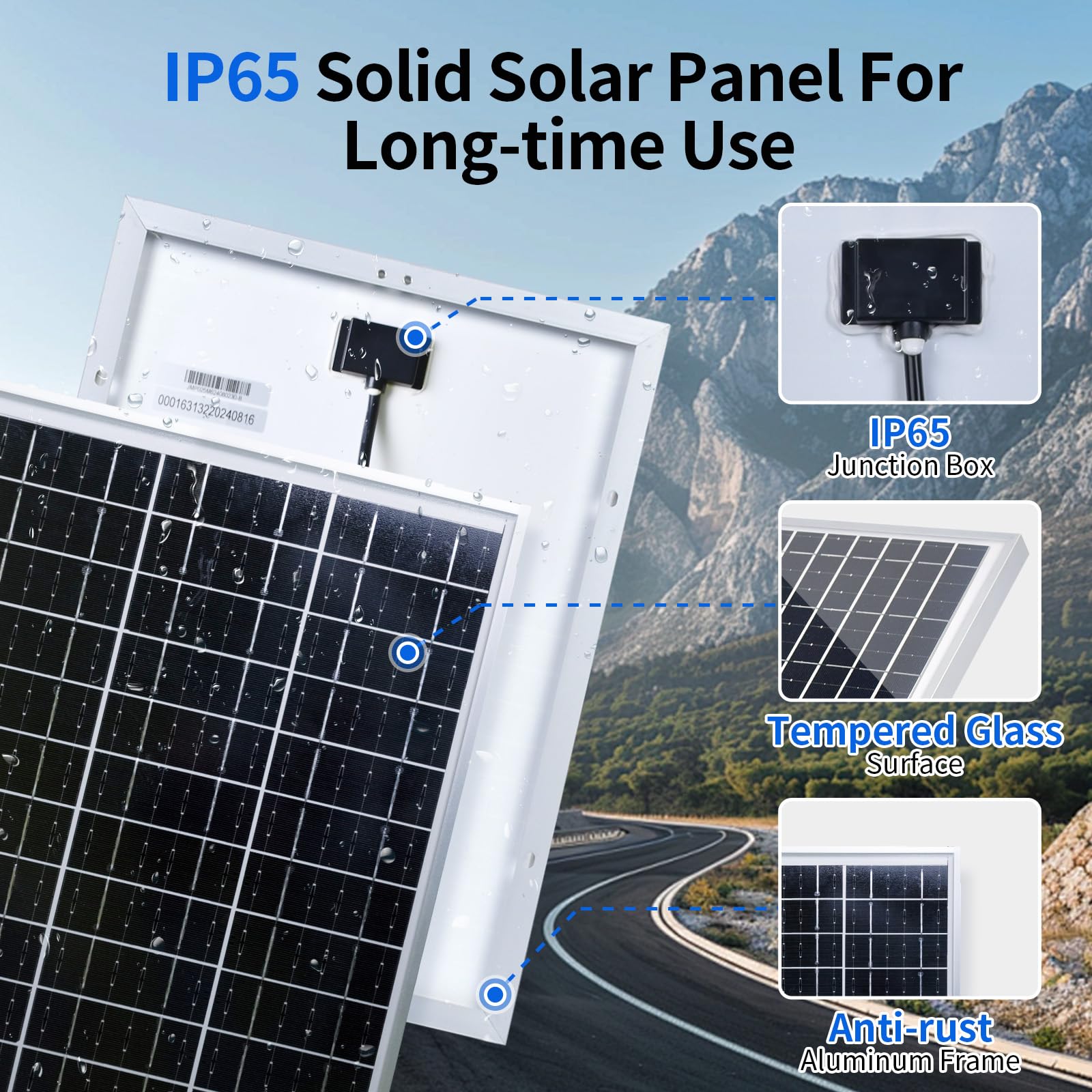 ECO-WORTHY Monokrystaliczny moduł solarny 25 W, 12 V, zestaw paneli słonecznych: panel słoneczny 25 W + regulowany uchwyt + kabel przyłączeniowy SAE + regulator ładowania do ogrodu, domku i łodzi