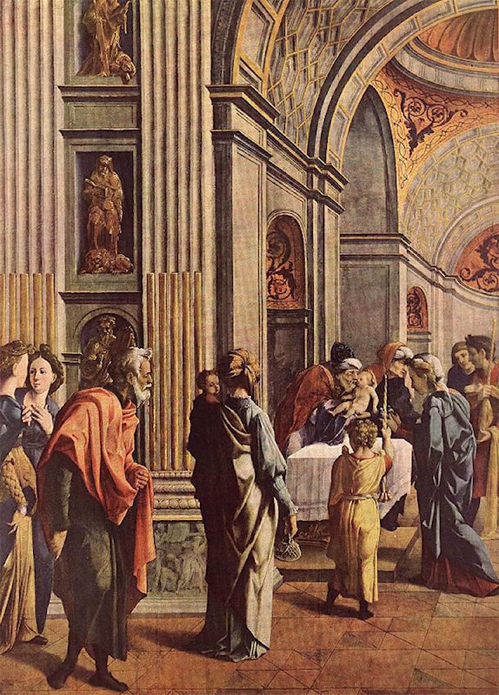 SERENDIPITP Vintage Wall Art Canvas Nordic Poster Canvas Print Picture Presentation of Jesus in the Temple Jan van Scorel Wall Art Poster for Home Decor 60x90cm