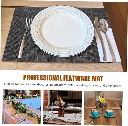 Miniatura 6 de 2 unids mantel individual negro tapete de escritorio de plástico individual decoración al aire libre posavasos San Valentín mesa almohadillas de