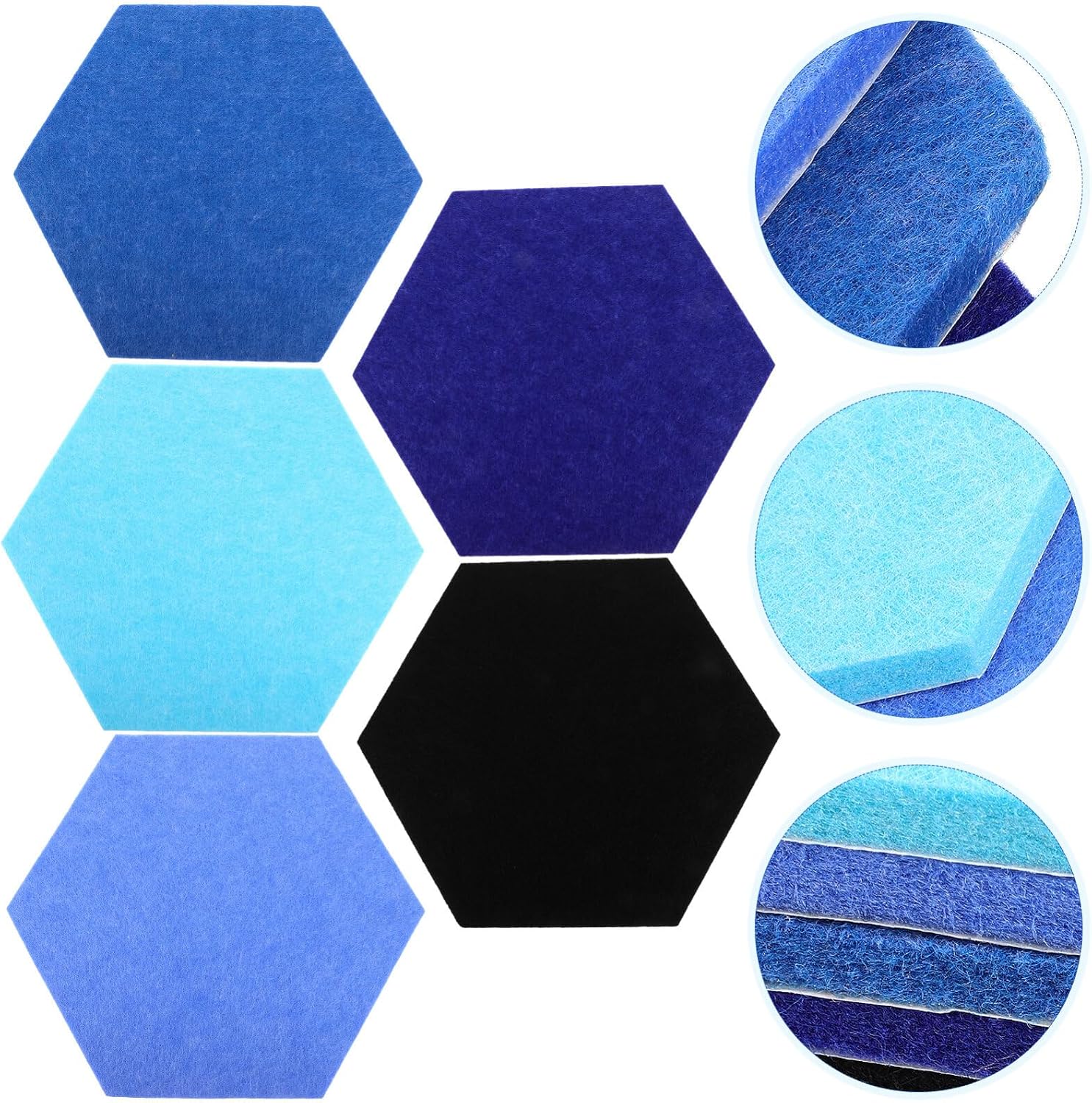 Zerodeko Adhesive Display Board 5pcs Felt Bulletin Board Tiles for Office Classroom Decor