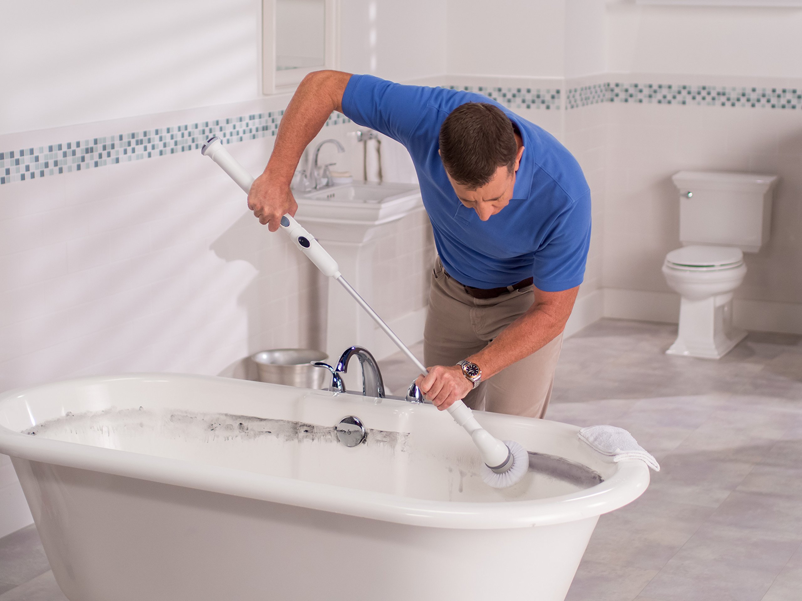 Turbo Scrub 360° - Cepillo portátil giratorio, para limpiar cualquier superficie -