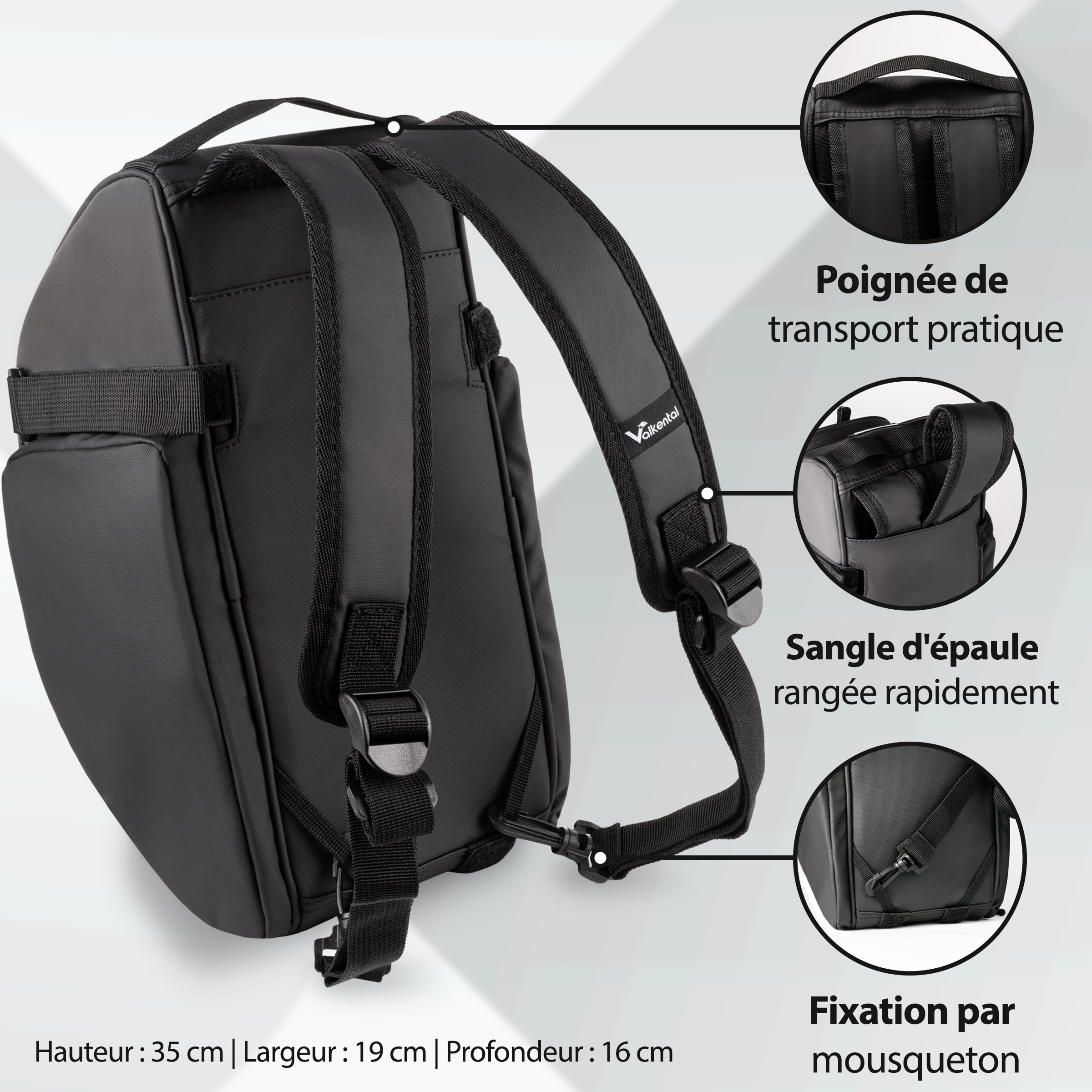 Valkental Sacoche de vélo 3 en 1 porte-bagages sac à dos, 10 l, imperméable réfléchissante poignée