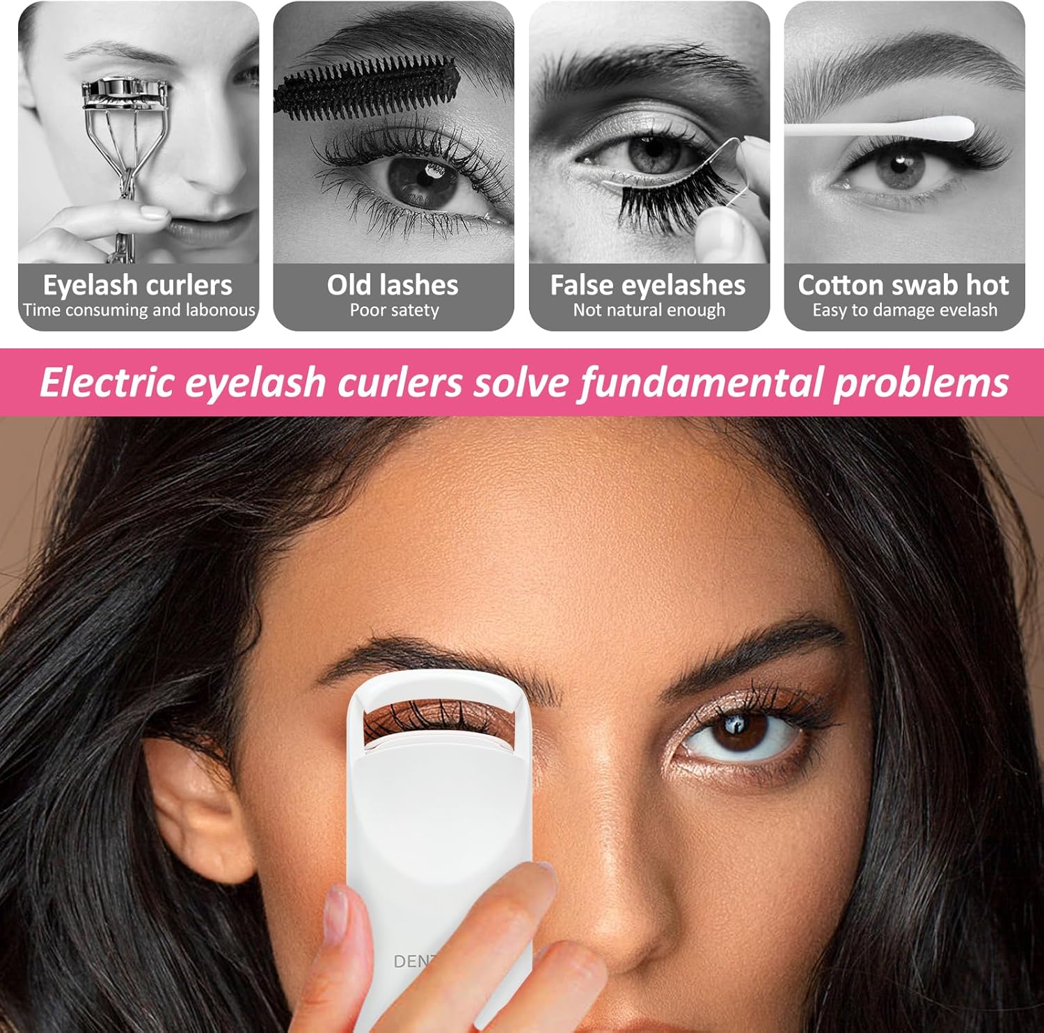 Heated Eyelash Curler -Mini Electric Eyelash Curler for Women with 5s Fast Heating & Portable lash Curler and Type c Rechargeable,for Women Makeup Tools Gifts - Image 3