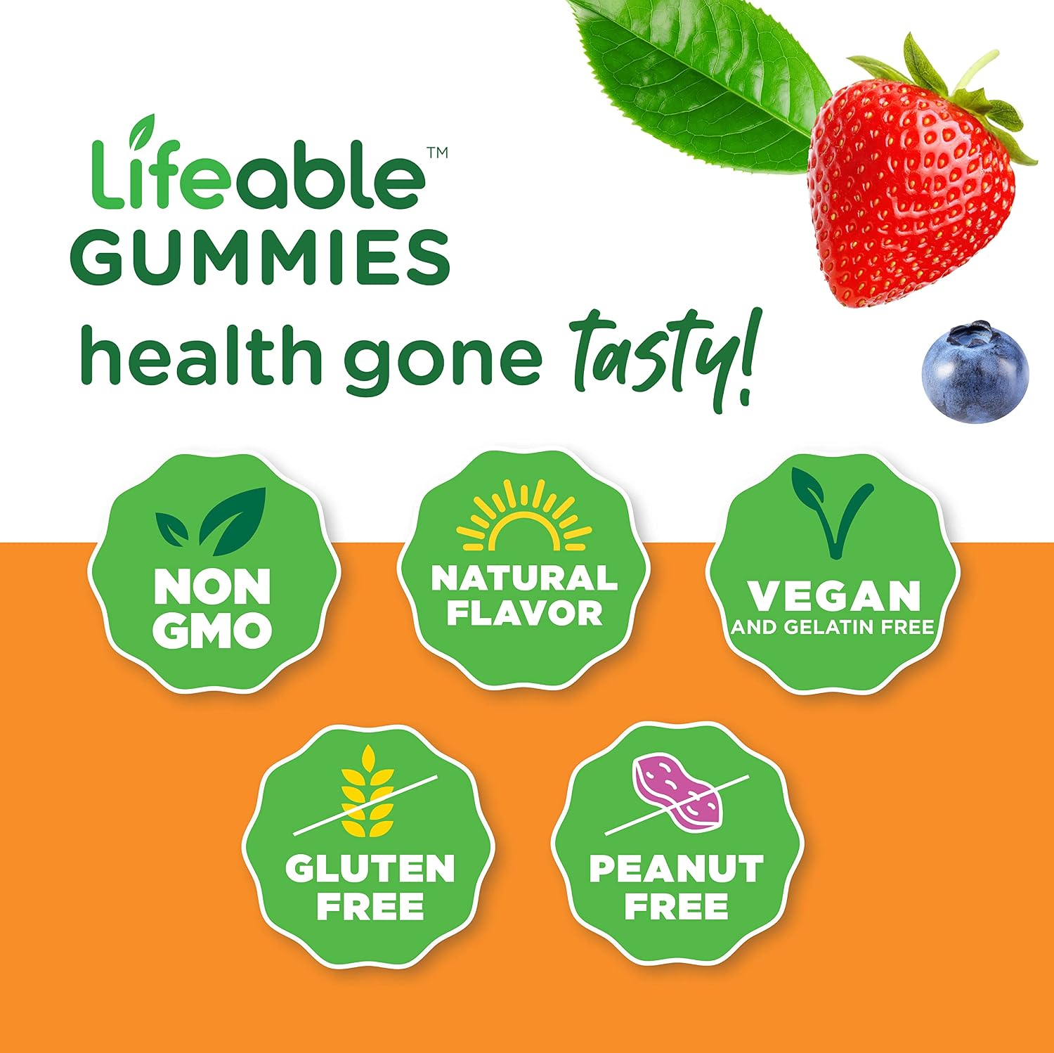 Lifeable Probiotics - 10 Billion CFU - Great Tasting Natural Flavor Gummy Supplement - Gluten Free Vegetarian GMO-Free Probiotic Chewable - for Gut Health and Immune Support - 90 Gummies (Men)