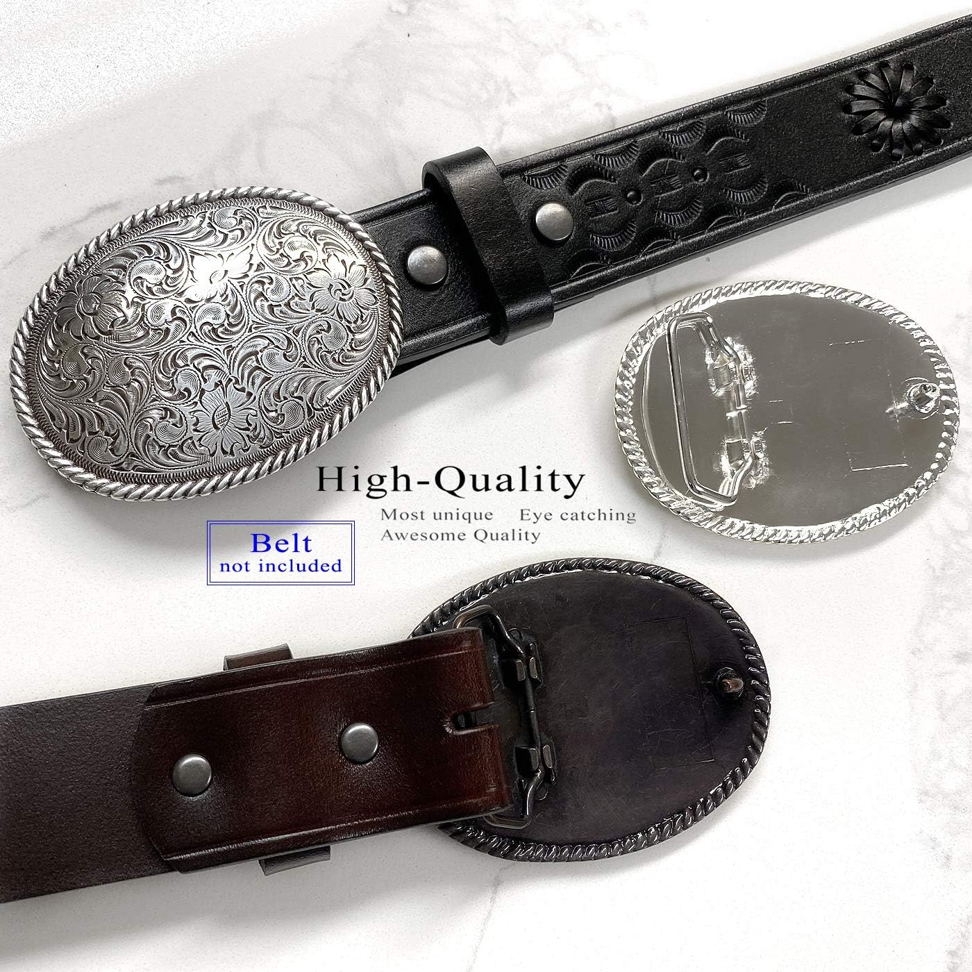 Western Floral Eagle Dogs Birds Star Replacement Belt Buckle Fits 1-1/2"(38mm) Belt Strap-Multi-Style Options - Image 6
