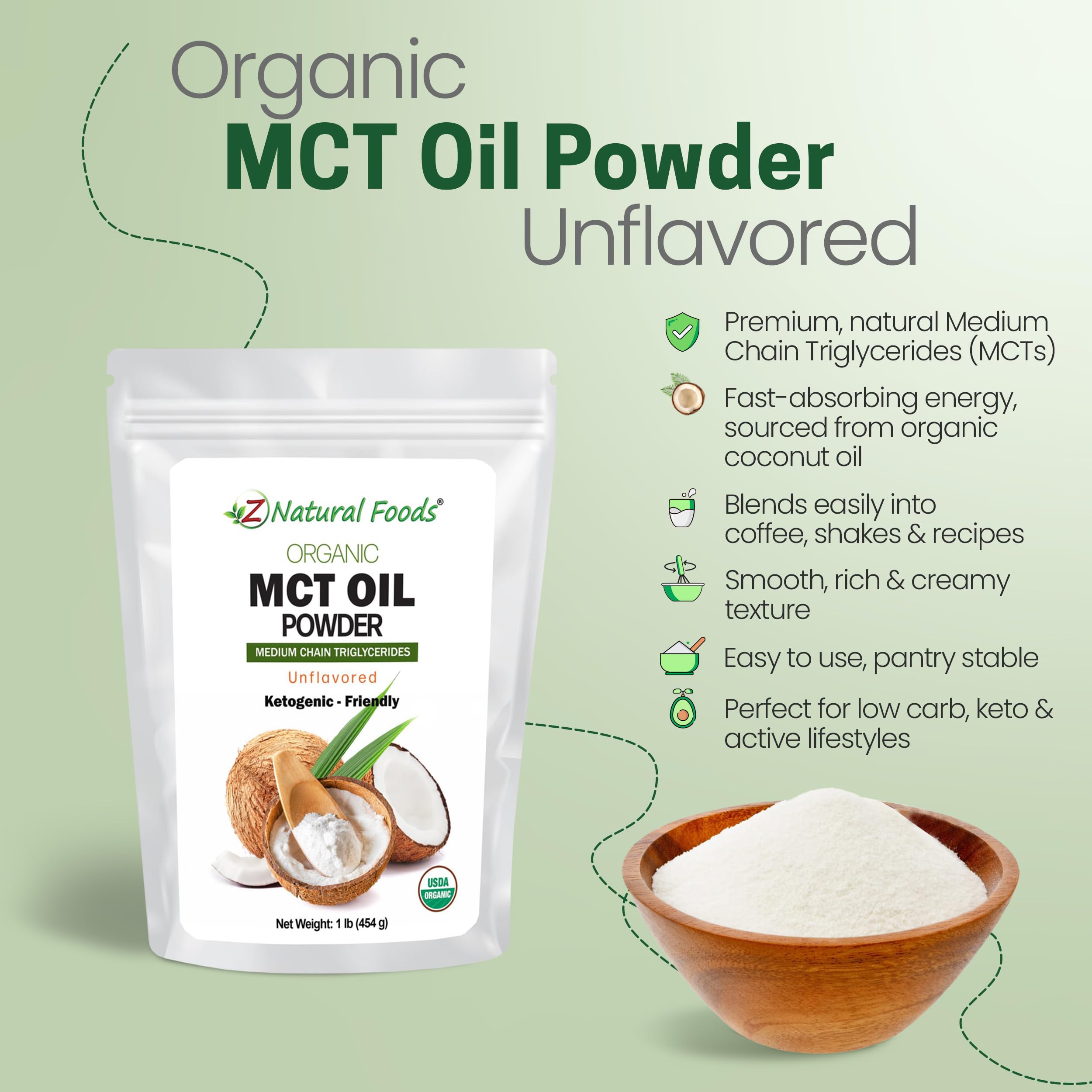 Amazon.com: Z Natural Foods Organic MCT Oil Powder - From Coconut