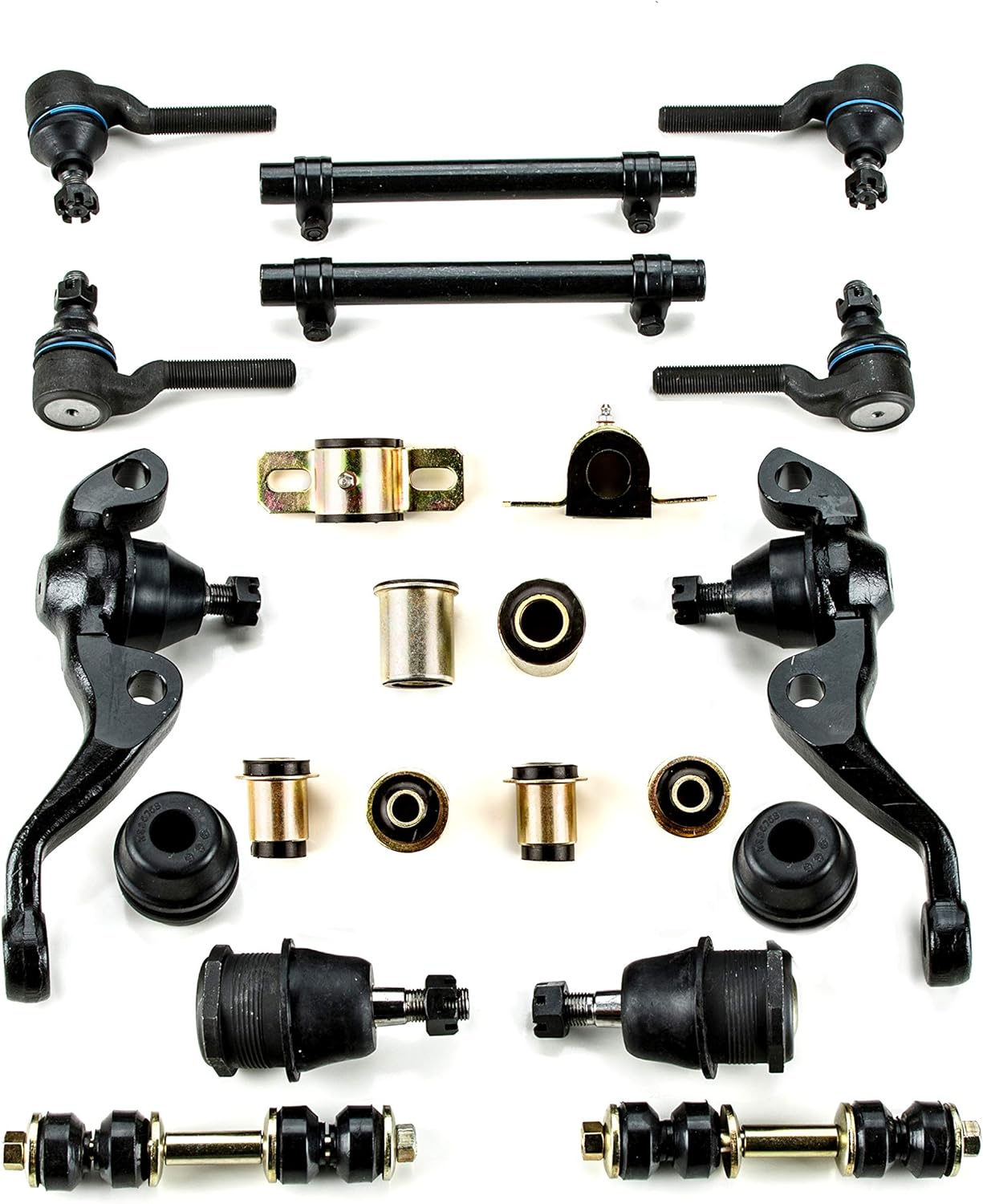 Dodge Charger/Coronet Black Polyurethane Front End Suspension Master Rebuild Kit Idler Arm OEM Spec Replacements (23 Piece Kit)