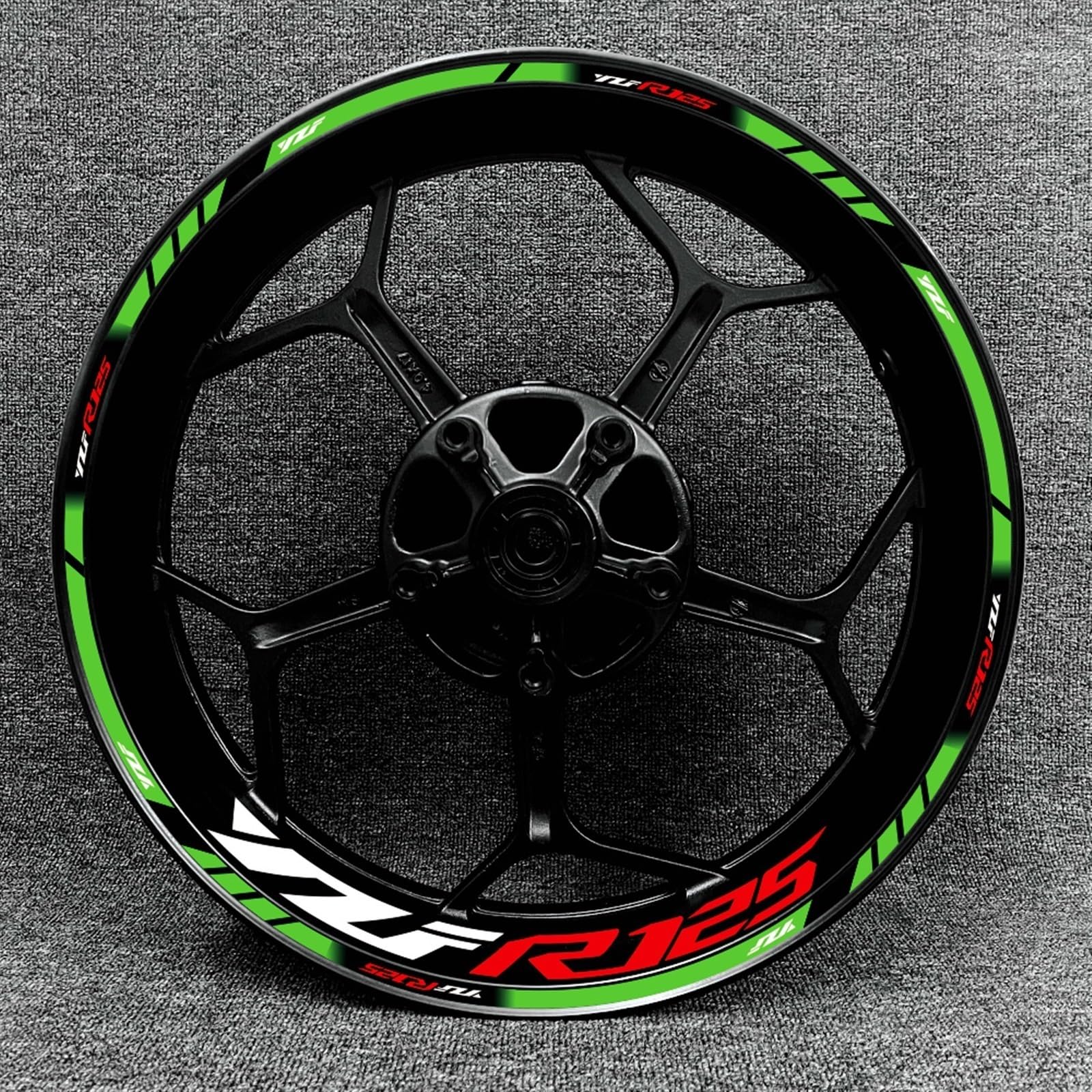 Motorcycle Reflective Wheel Rim Stripe Sticker Front Rear Full Set Decal for Yamaha YZF R125 Decorative(Color1)