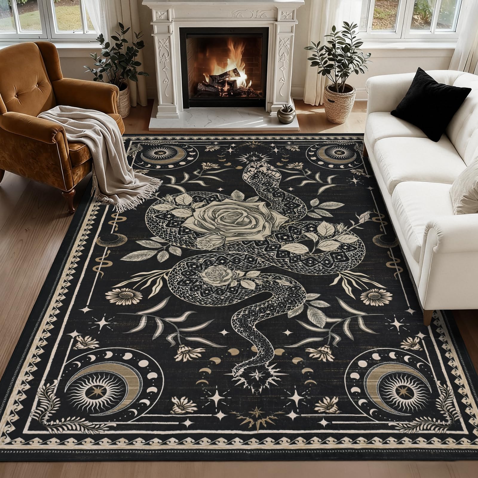 Amazon.com: Yinhua Snake Living Room Rug 5x7 Rug Washable Gothic