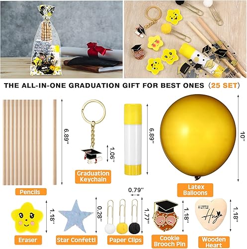 Miniatura 2 de Tatuo Juego de 25 regalos de fin de año para estudiantes de parte del profesor, kit de supervivencia para el aula de graduación para la clase de