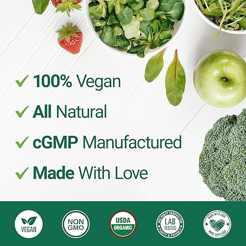 Miniatura 7 de Nested Naturals Super Greens Polvo de Superalimento Diario - Polvo Verde Certificado USDA Orgánico con Alimentos Integrales, Espirulina, Hierba de