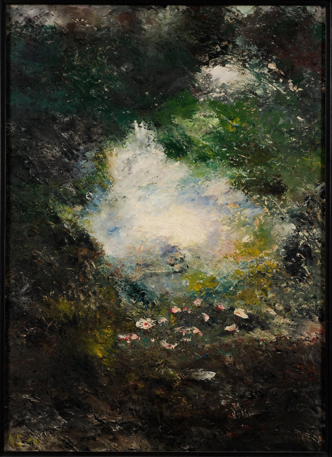 Tableau Wonderland par August Strindberg grand format avec cadre marron mat
