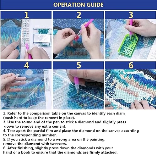 Miniatura 6 de Tucocoo Kits de pintura de diamantes 5D para adultos y niños, kit de pintura de arte de diamantes de imitación para bricolaje, taladro completo,