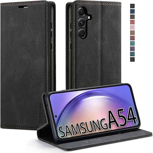 Miniatura 1 de Funda para Samsung Galaxy A54 5G, Samsung Galaxy A54 5G con tarjetero bloqueo RFID atril magnético, funda de cuero con tapa para Samsung Galaxy A54