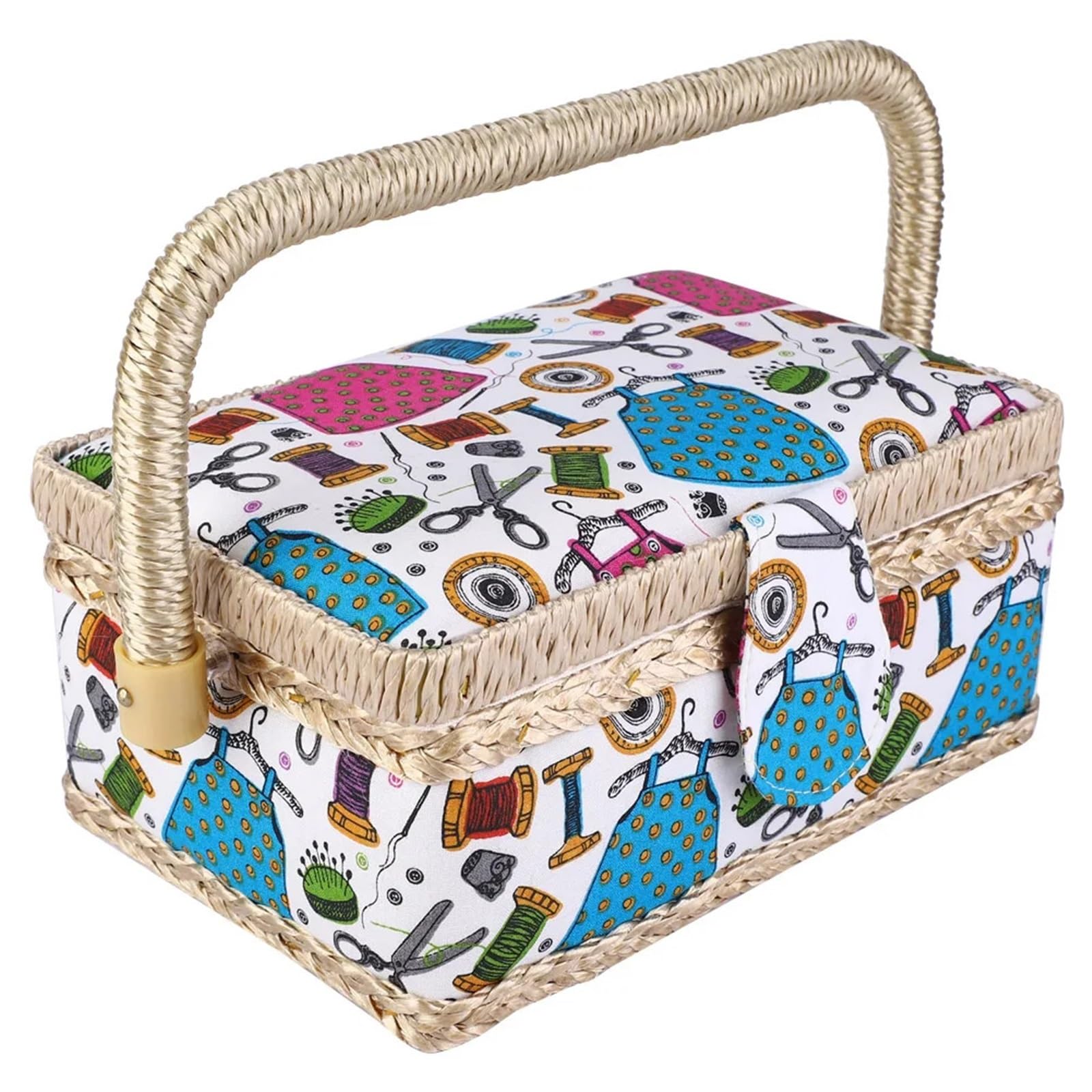 Nähkästchen Nähen Aufbewahrungsbox Tuch Haushalt Stoff Handwerk handgemachte Korb Faden Nadel Organizer
