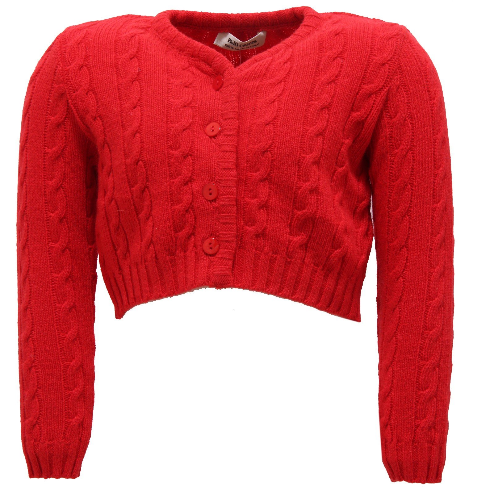 9440U cardigan bimba rosso lana merino wool sweater kid