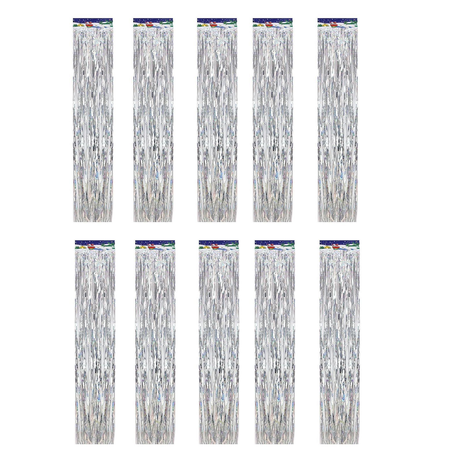 Elnwnnkc Of 10 Christmas Fringe Garlands Shimmering Tinsel Trim for Holiday Tree Door Window Decoration Sturdy PET Materials Versatile Party Wedding Tassels Strings