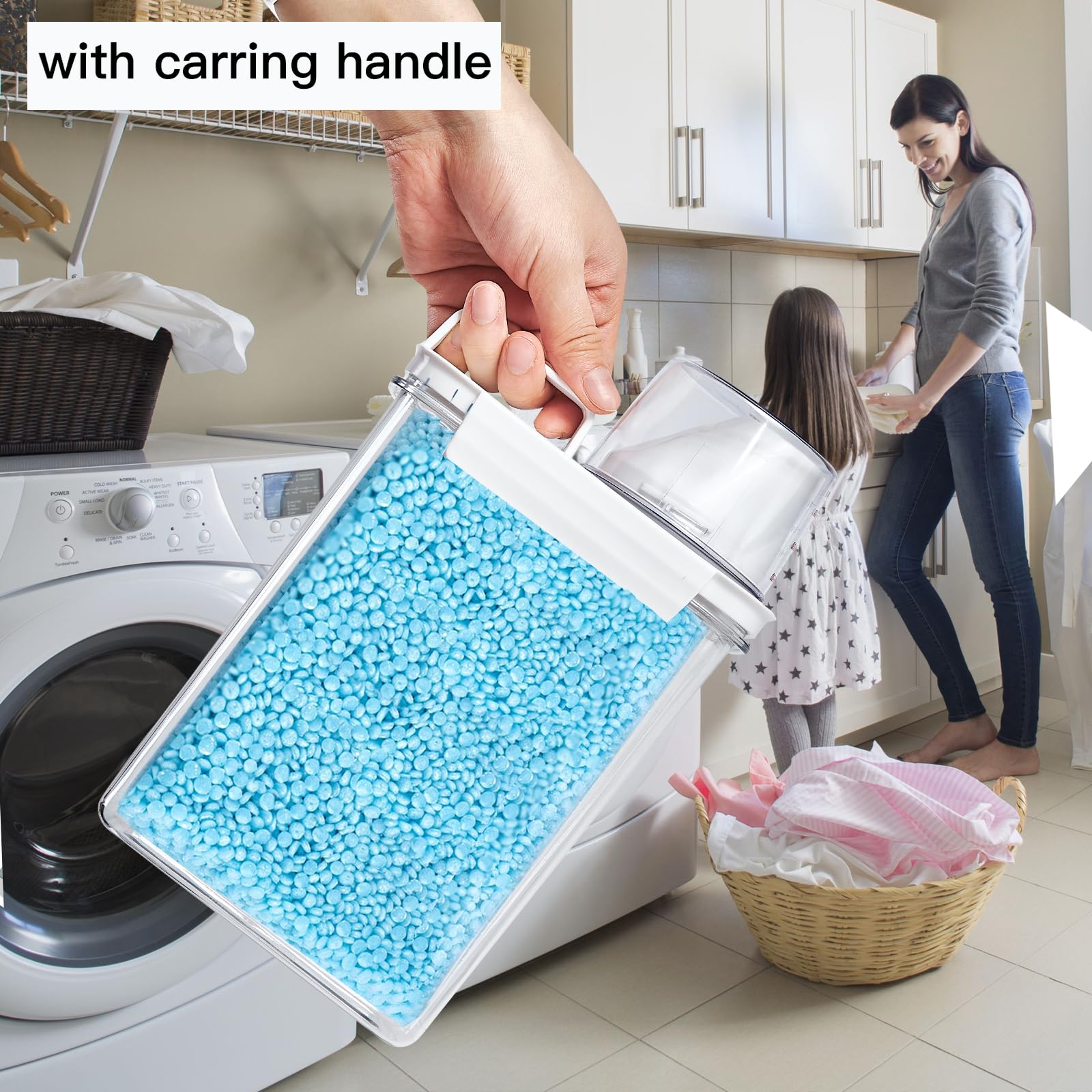 2pcs 1800ML washing powder storage, laundry detergent storage,laundry detergent dispenser container, 1800ml*2, 1800ml*2 - Image 4