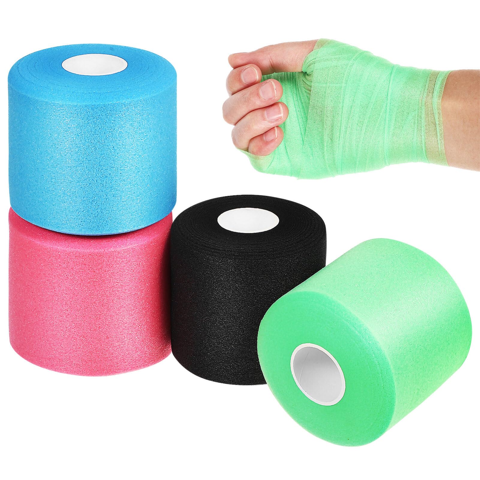 4rollos Cintas Deportivas Vendaje Preenvuelto Cómodas Cinta Muñeca Tobillo Manos Resistente