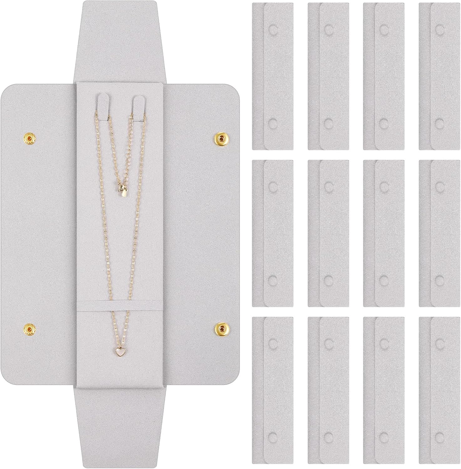 Remuuly 6 Pcs Necklace Travel Case No Tangle Necklace Pouch Travel Jewelry Organizer Bridesmaid Gifts for Wedding Christmas Microfiber Jewelry Pouch Storage Bag for Women