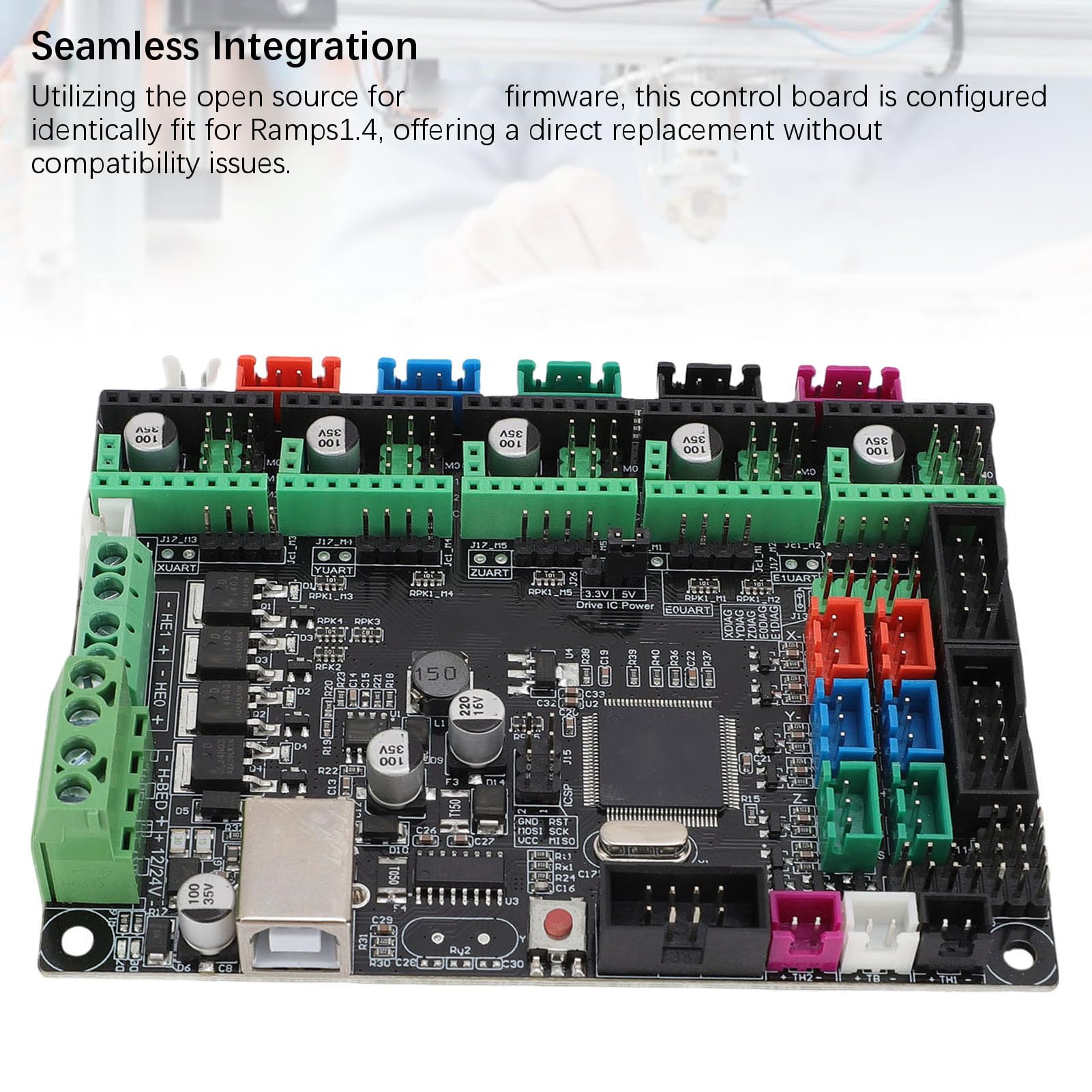 Bewinner 3D-Drucker Controller Board für Marlin, Ramps1.4 Ersatz