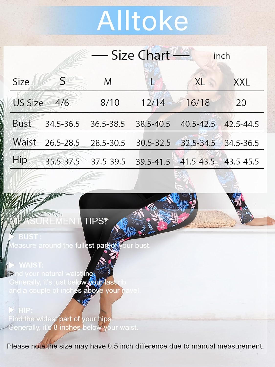 Womens Full Body Rash Guard with Built in Bra Long Sleeve One Piece Swimsuit Upf50+ Zip Front Bathing Suit