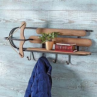 BLACK FOREST DECOR Vintage Style Sleigh Storage Shelf