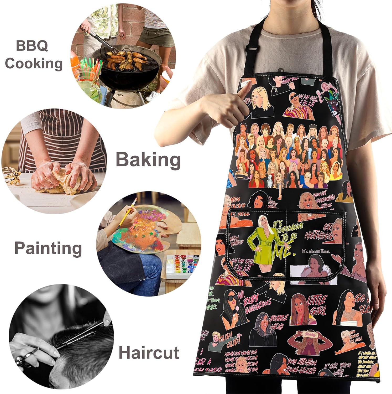 WZMPA Funny Housewife Cooking Apron Dorinda Medley Fans Gift Housewife New York Adjustable Apron Housewife BBQ Merch - Image 6