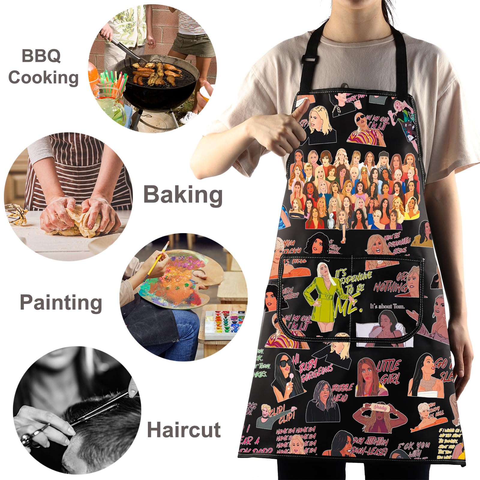 WZMPA Funny Housewife Cooking Apron Dorinda Medley Fans Gift Housewife New York Adjustable Apron Housewife BBQ Merch