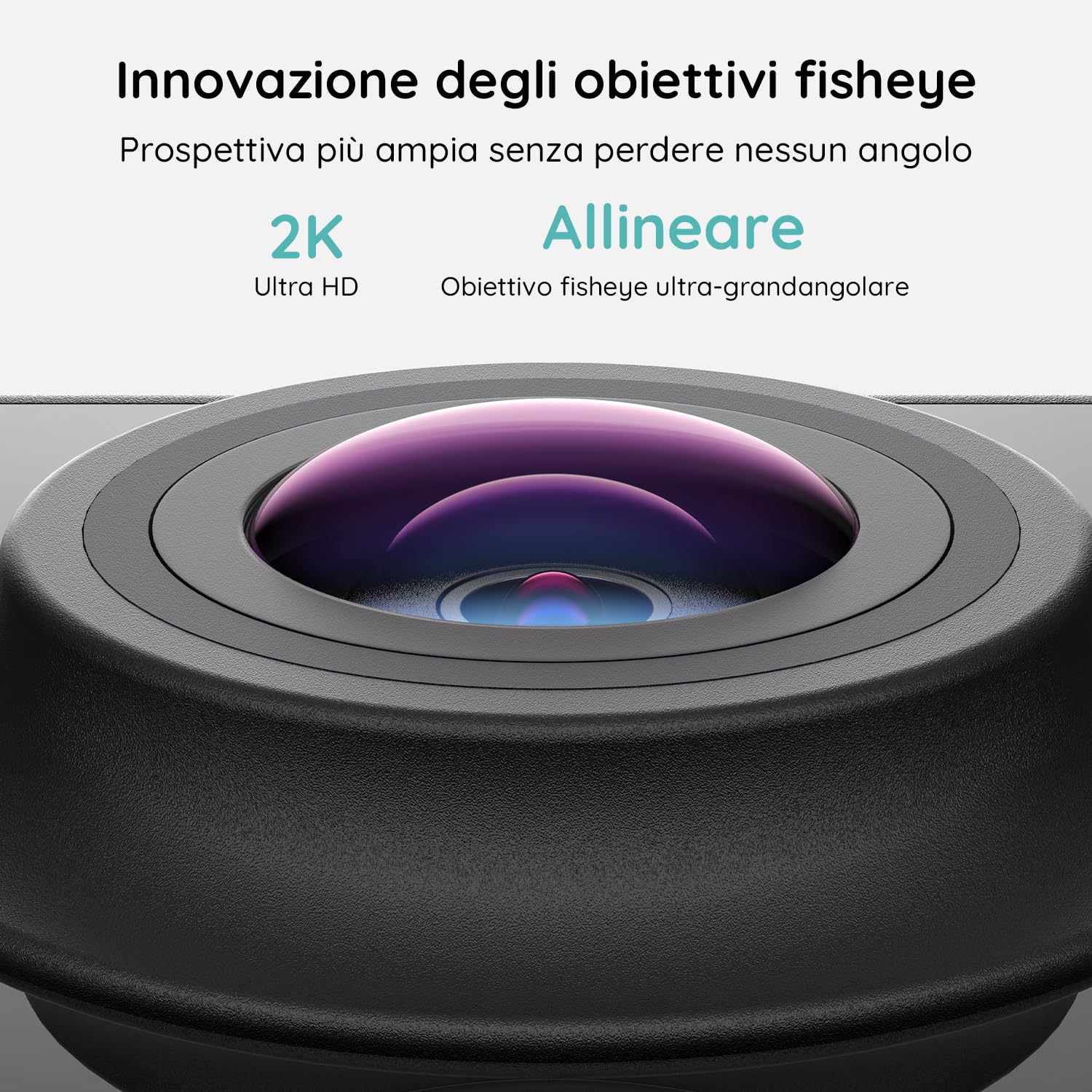 BOIFUN 2K Videocitofono Wifi Senza Fili da Esterno Campanello con Suoneria, 180° Vista Panoramica, Rilevamento Umano Intelligente AI, Audio Bidirezionale, IP65, Alexa Compatibile, 2.4GHz