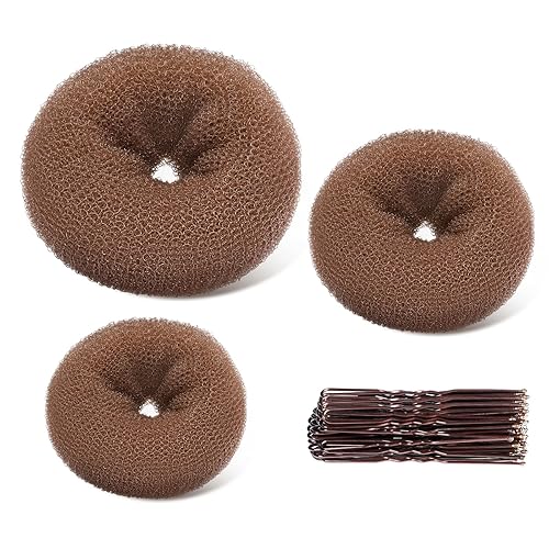 TsMADDTs Dount Bun Maker, 3PCS Light Brown Hair Bun Maker