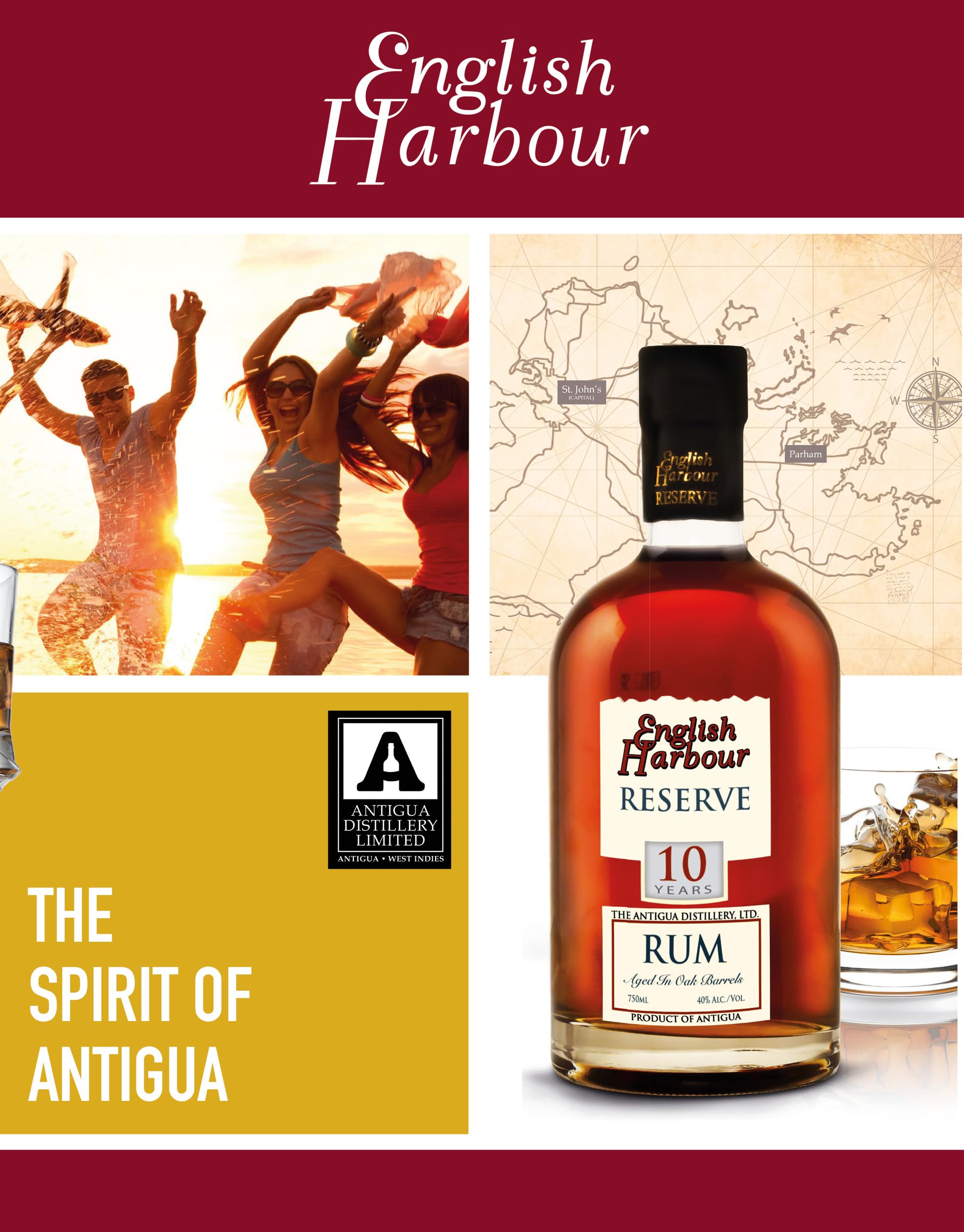 English Harbour RESERVE 10 Years Old Rum 40% Vol. 0,7l in Giftbox