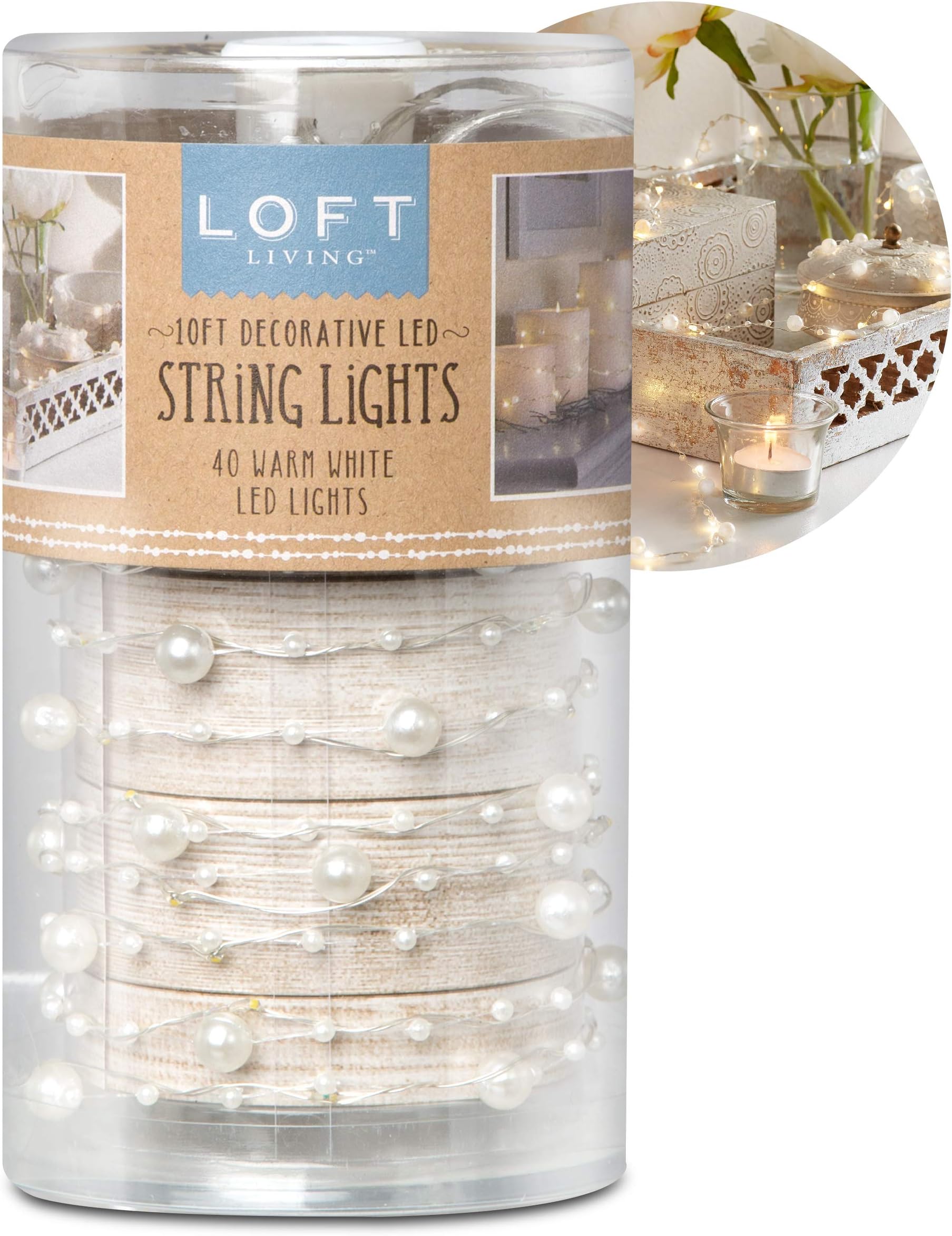 Yasirona Loft Living String Lights LED Micro Pearls 10ft PDQ